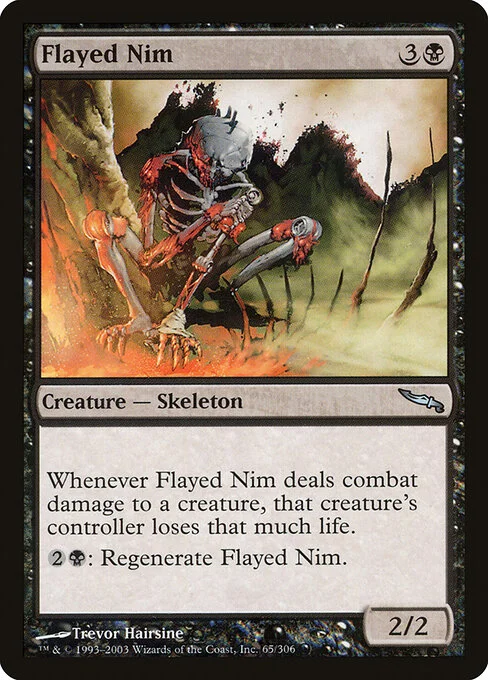 Flayed Nim, carta Magic di tipo Creature — Skeleton illustrata da Trevor Hairsine