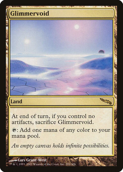 Glimmervoid, carta Magic di tipo Land illustrata da Lars Grant-West