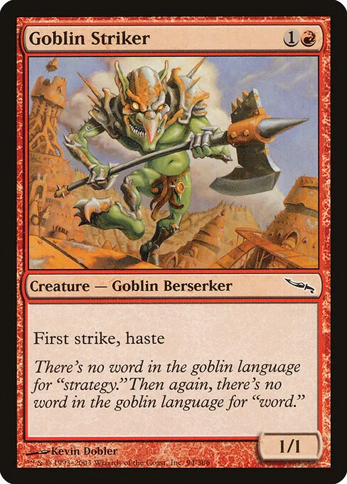Goblin Striker, carta Magic di tipo Creature — Goblin Berserker illustrata da Kevin Dobler