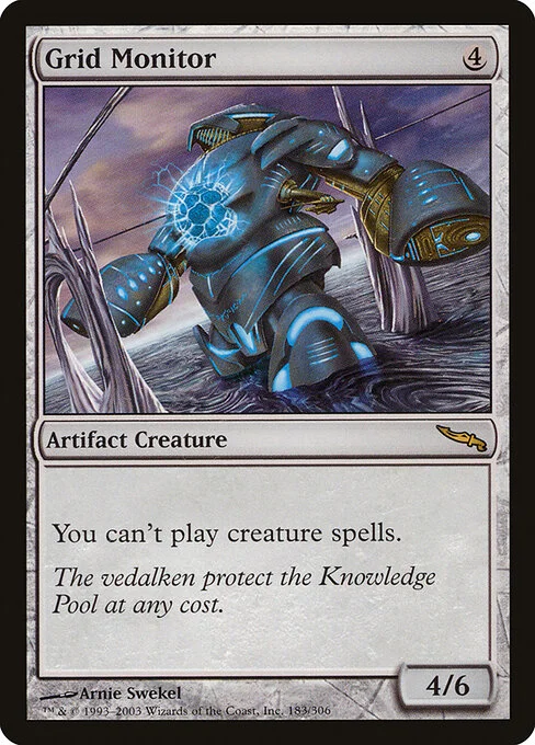 Grid Monitor, carta Magic di tipo Artifact Creature — Construct illustrata da Arnie Swekel