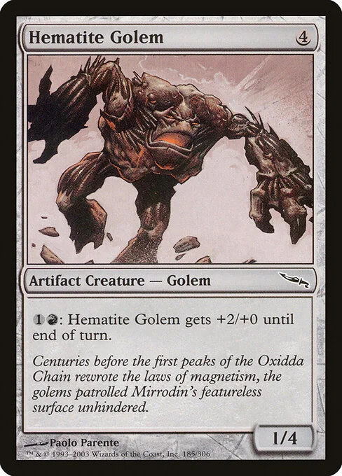 Hematite Golem, carta Magic di tipo Artifact Creature — Golem illustrata da Paolo Parente