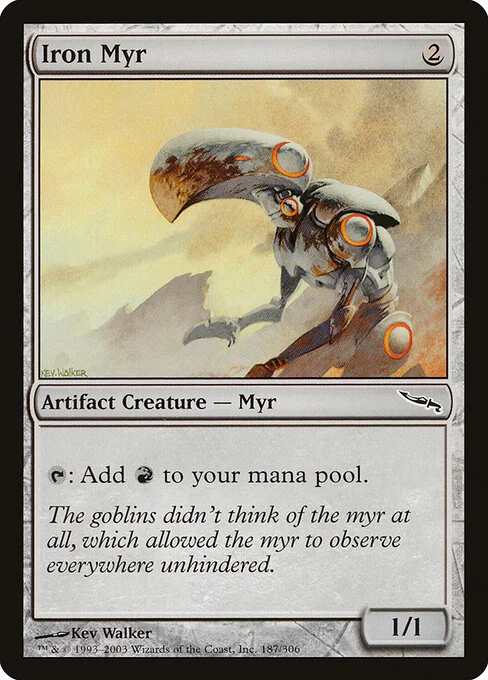 Iron Myr, carta Magic di tipo Artifact Creature — Myr illustrata da Kev Walker