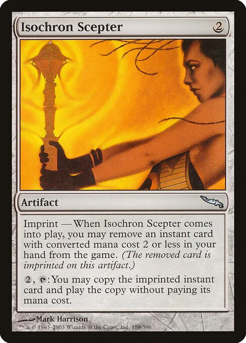 Isochron Scepter, carta Magic di tipo Artifact illustrata da Mark Harrison