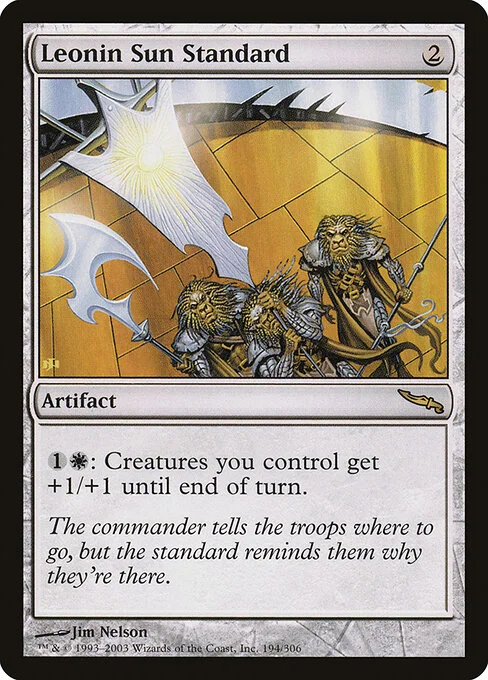 Leonin Sun Standard, carta Magic di tipo Artifact illustrata da Jim Nelson