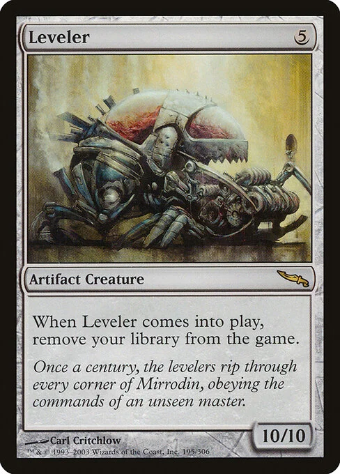 Leveler, carta Magic di tipo Artifact Creature — Juggernaut illustrata da Carl Critchlow