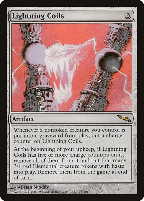 Lightning Coils, carta Magic di tipo Artifact illustrata da Brian Snõddy