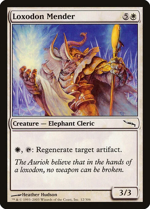 Loxodon Mender, carta Magic di tipo Creature — Elephant Cleric illustrata da Heather Hudson