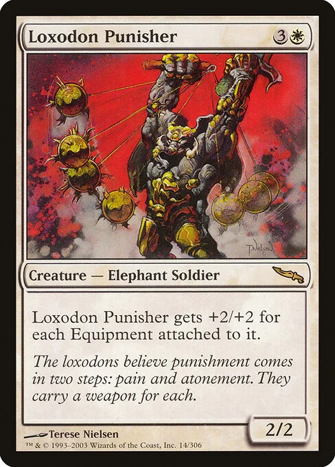 Loxodon Punisher, carta Magic di tipo Creature — Elephant Soldier illustrata da Terese Nielsen