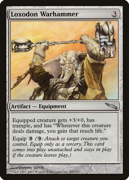 Loxodon Warhammer, carta Magic di tipo Artifact — Equipment illustrata da Jeremy Jarvis