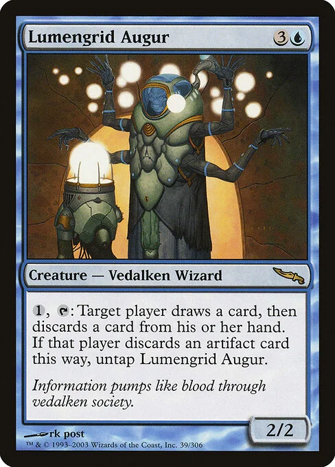 Lumengrid Augur, carta Magic di tipo Creature — Vedalken Wizard illustrata da rk post