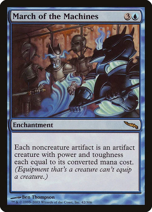 March of the Machines, carta Magic di tipo Enchantment illustrata da Ben Thompson