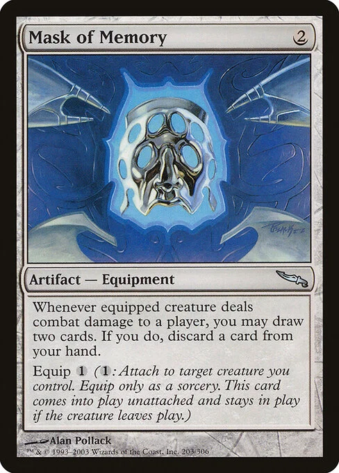 Mask of Memory, carta Magic di tipo Artifact — Equipment illustrata da Alan Pollack