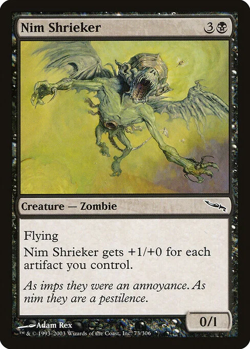 Nim Shrieker, carta Magic di tipo Creature — Zombie illustrata da Adam Rex