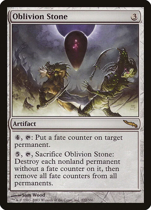 Oblivion Stone, carta Magic di tipo Artifact illustrata da Sam Wood