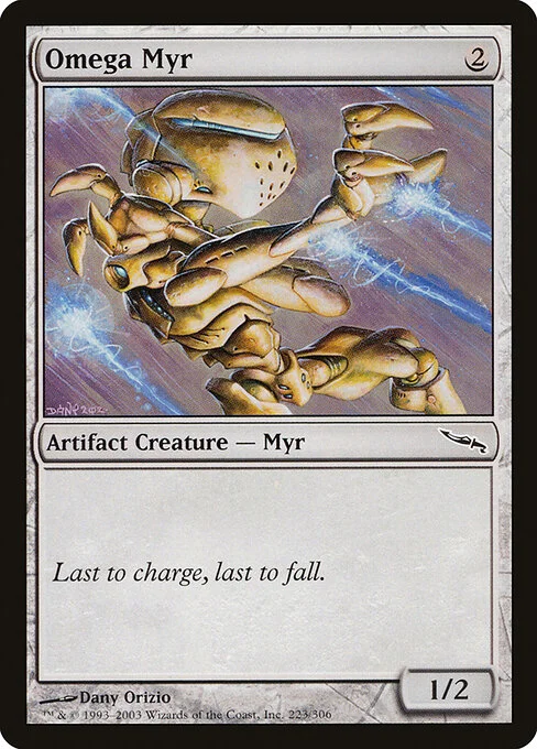 Omega Myr, carta Magic di tipo Artifact Creature — Myr illustrata da Dany Orizio