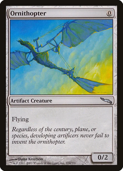 Ornithopter, carta Magic di tipo Artifact Creature — Thopter illustrata da Dana Knutson