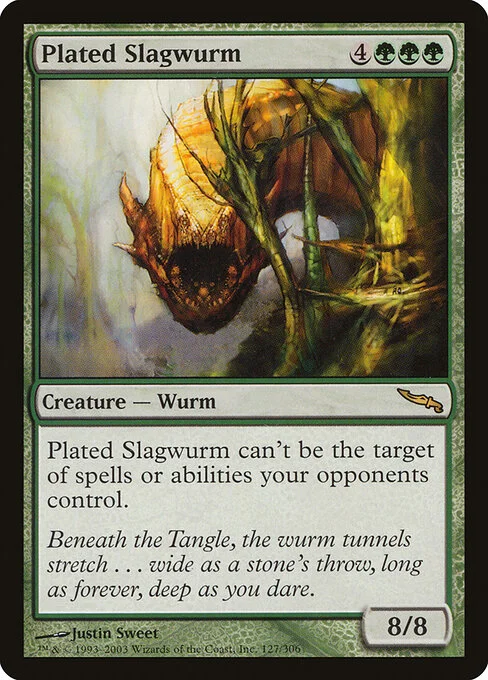 Plated Slagwurm, carta Magic di tipo Creature — Wurm illustrata da Justin Sweet