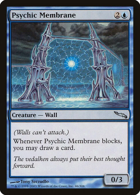 Psychic Membrane, carta Magic di tipo Creature — Wall illustrata da Tony Szczudlo