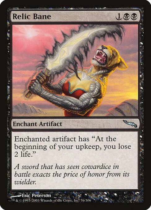 Relic Bane, carta Magic di tipo Enchantment — Aura illustrata da Eric Peterson