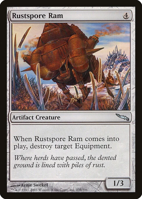 Rustspore Ram, carta Magic di tipo Artifact Creature — Sheep illustrata da Arnie Swekel