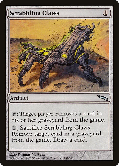 Scrabbling Claws, carta Magic di tipo Artifact illustrata da Thomas M. Baxa