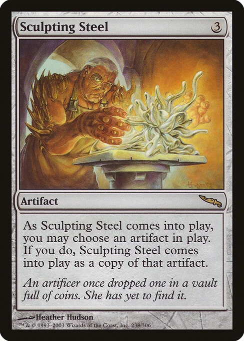 Sculpting Steel, carta Magic di tipo Artifact illustrata da Heather Hudson