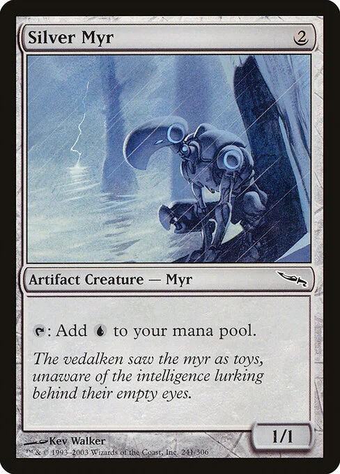Silver Myr, carta Magic di tipo Artifact Creature — Myr illustrata da Kev Walker