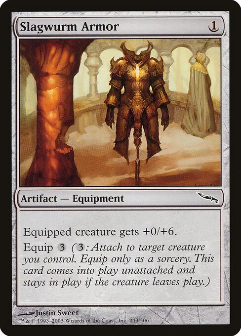 Slagwurm Armor, carta Magic di tipo Artifact — Equipment illustrata da Justin Sweet