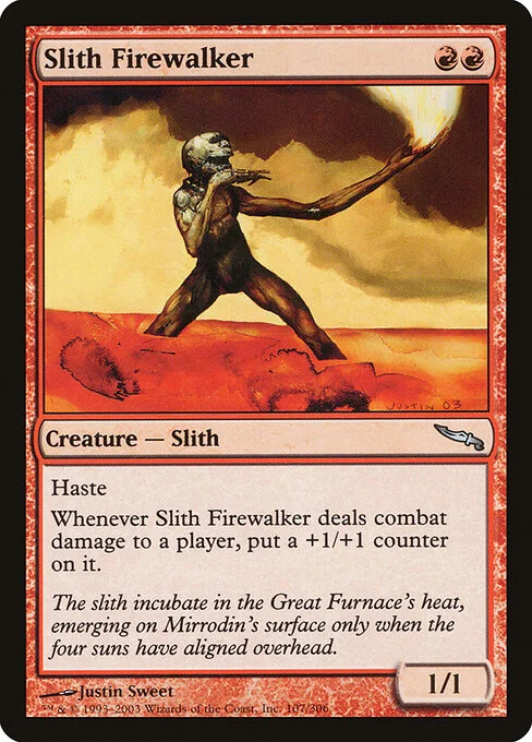 Slith Firewalker, carta Magic di tipo Creature — Slith illustrata da Justin Sweet