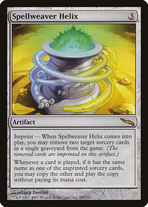 Spellweaver Helix, carta Magic di tipo Artifact illustrata da Luca Zontini