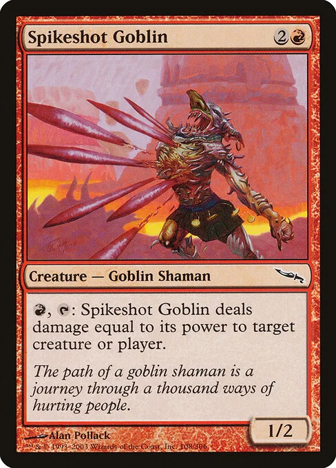 Spikeshot Goblin, carta Magic di tipo Creature — Goblin Shaman illustrata da Alan Pollack