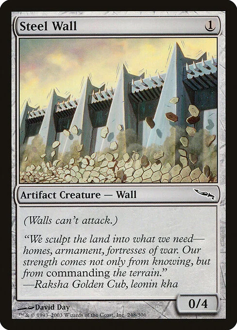 Steel Wall, carta Magic di tipo Artifact Creature — Wall illustrata da David Day