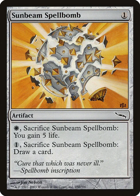 Sunbeam Spellbomb, carta Magic di tipo Artifact illustrata da Jim Nelson