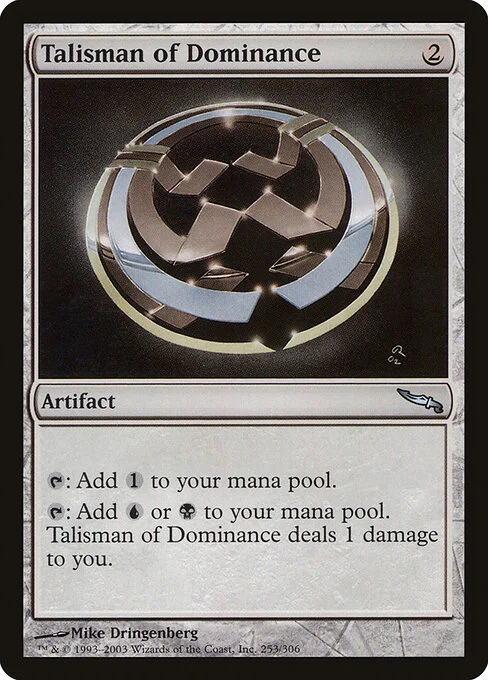 Talisman of Dominance, carta Magic di tipo Artifact illustrata da Mike Dringenberg