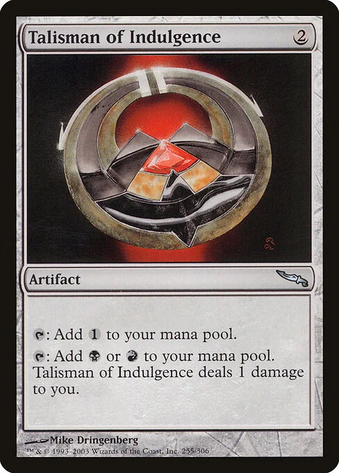 Talisman of Indulgence, carta Magic di tipo Artifact illustrata da Mike Dringenberg