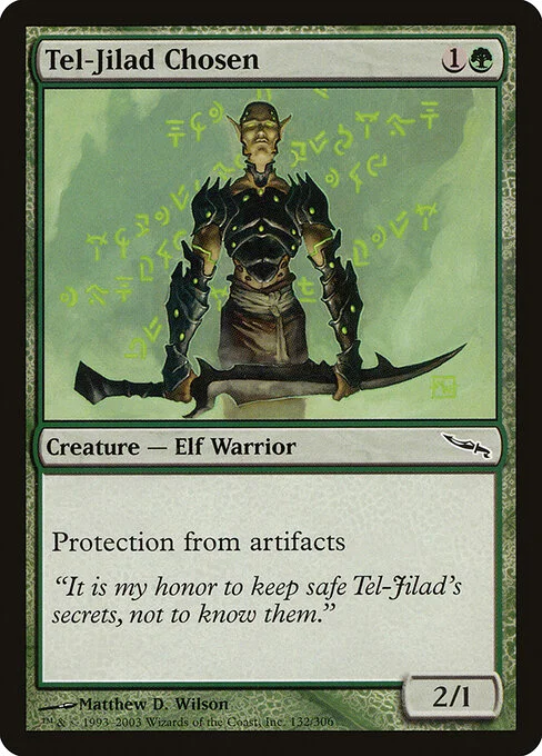 Tel-Jilad Chosen, carta Magic di tipo Creature — Elf Warrior illustrata da Matthew D. Wilson