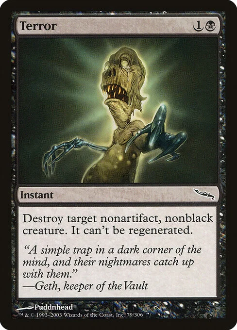 Terror, carta Magic di tipo Instant illustrata da Puddnhead