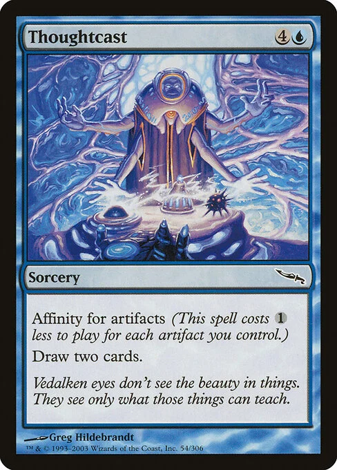 Thoughtcast, carta Magic di tipo Sorcery illustrata da Greg Hildebrandt