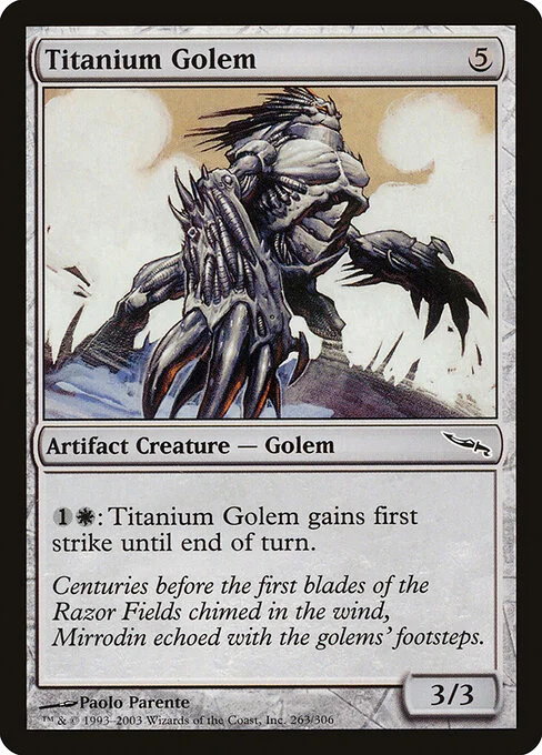 Titanium Golem, carta Magic di tipo Artifact Creature — Golem illustrata da Paolo Parente