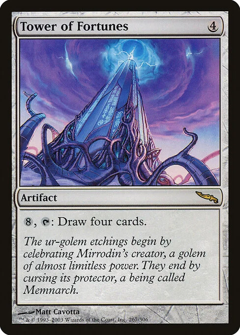 Tower of Fortunes, carta Magic di tipo Artifact illustrata da Matt Cavotta