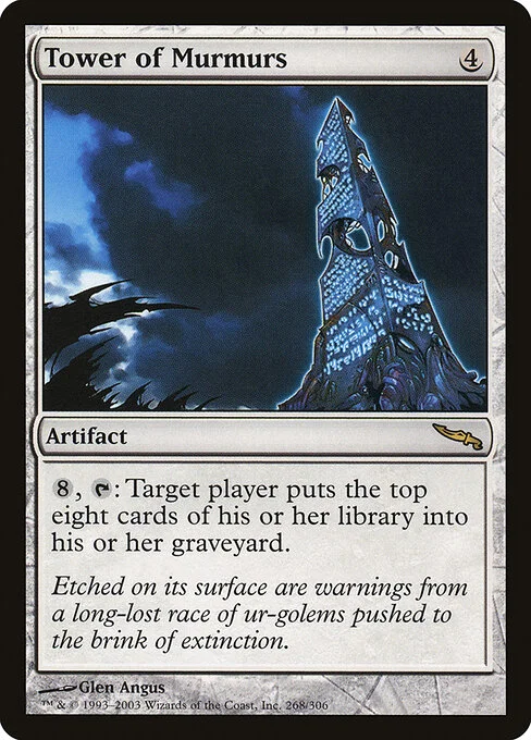 Tower of Murmurs, carta Magic di tipo Artifact illustrata da Glen Angus