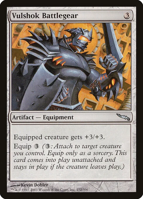 Vulshok Battlegear, carta Magic di tipo Artifact — Equipment illustrata da Kevin Dobler