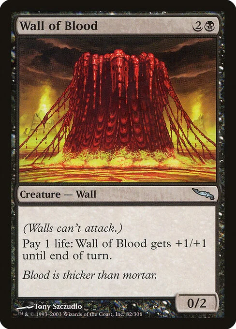 Wall of Blood, carta Magic di tipo Creature — Wall illustrata da Tony Szczudlo
