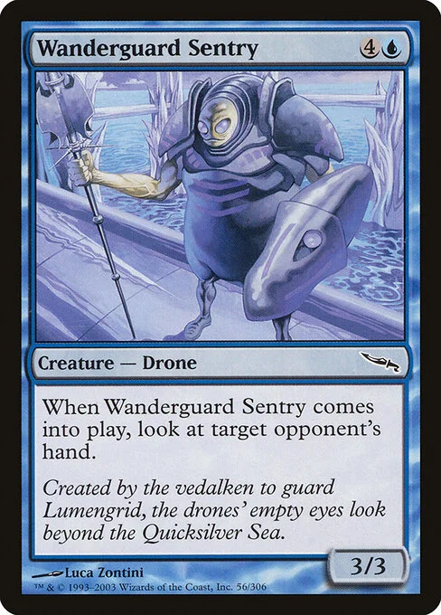 Wanderguard Sentry, carta Magic di tipo Creature — Drone illustrata da Luca Zontini