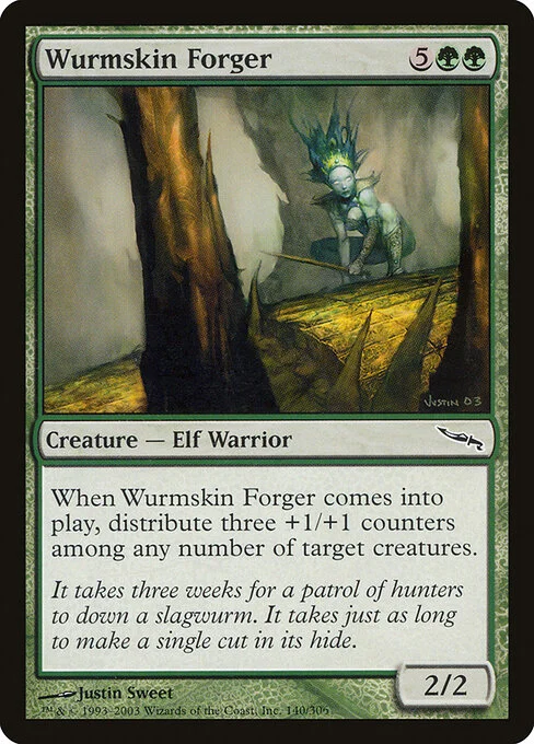 Wurmskin Forger, carta Magic di tipo Creature — Elf Warrior illustrata da Justin Sweet