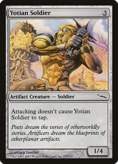Yotian Soldier, carta Magic di tipo Artifact Creature — Soldier illustrata da Luca Zontini