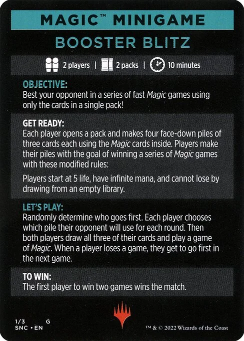 Booster Blitz, carta Magic di tipo Card