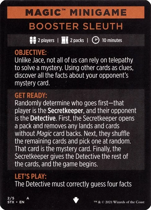Booster Sleuth // Booster Sleuth (cont'd), carta Magic di tipo Card // Card