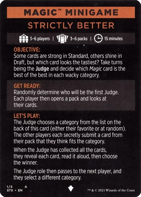 Strictly Better // Strictly Better (cont'd), carta Magic di tipo Card // Card