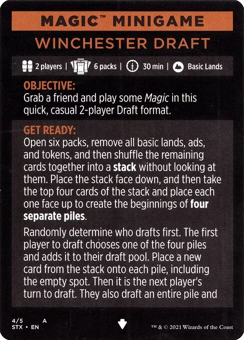 Winchester Draft // Winchester Draft (cont'd), carta Magic di tipo Card // Card